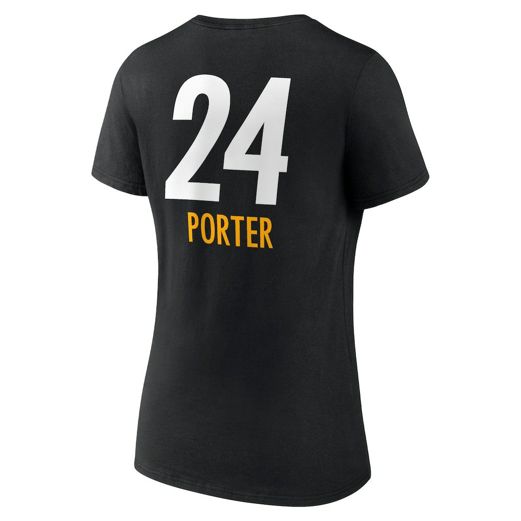 NFL Pittsburgh Steelers Joey Porter Jr.  Women's Team Wordmark Player Name & Number V-Neck T-Shirt