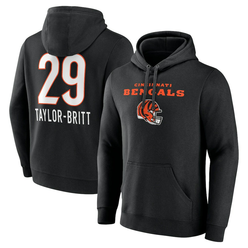 NFL Cincinnati Bengals Cam Taylor-Britt  Team Wordmark Player Name & Number Pullover Hoodie