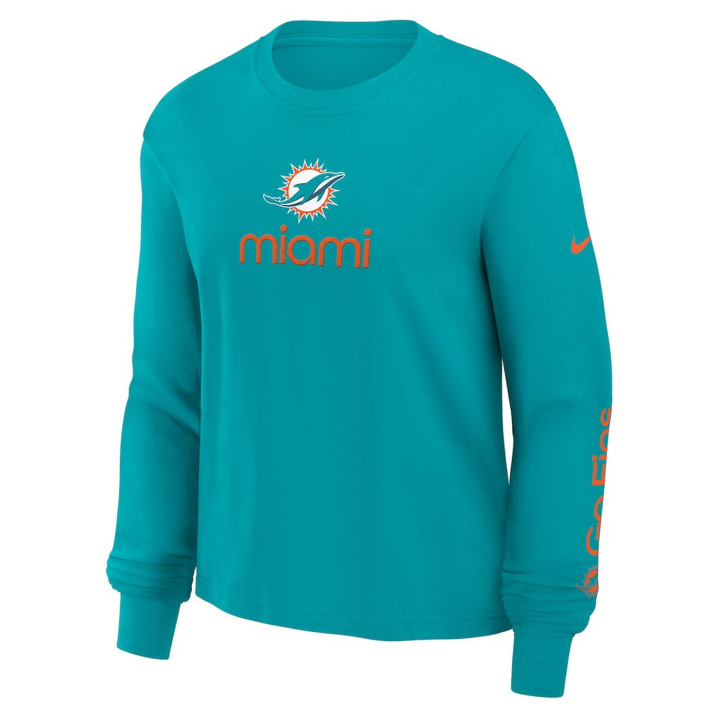 NFL Miami Dolphins Women's Boxy Long Sleeve T-Shirt