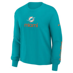NFL Miami Dolphins Women's Boxy Long Sleeve T-Shirt