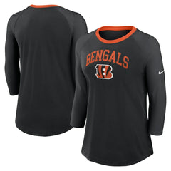 NFL Cincinnati Bengals Women's 3/4 Sleeve Raglan Fashion Top