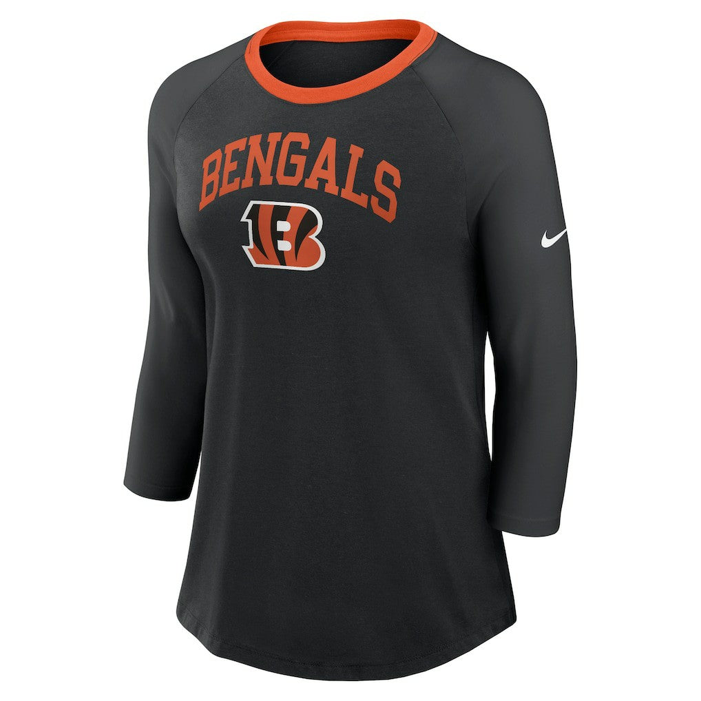 NFL Cincinnati Bengals Women's 3/4 Sleeve Raglan Fashion Top