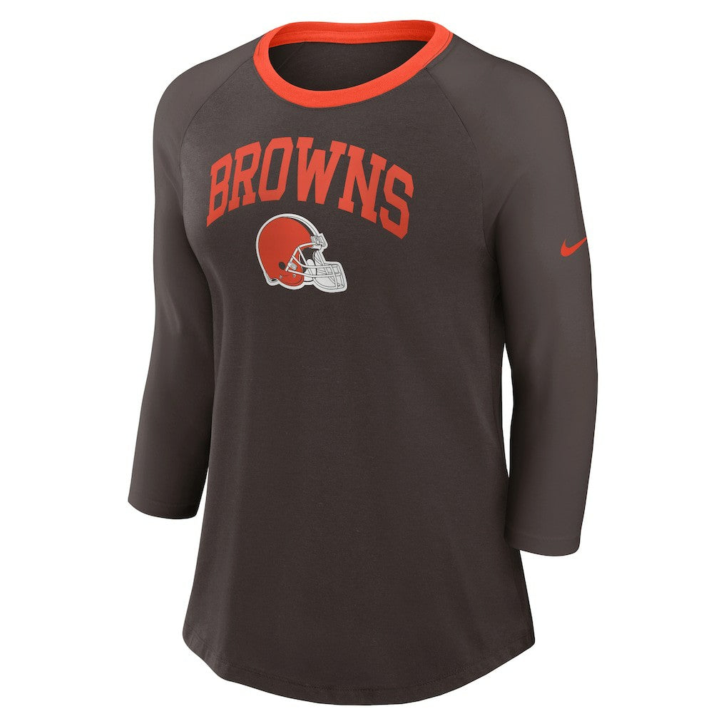 NFL Cleveland Browns Women's 3/4 Sleeve Raglan Fashion Top