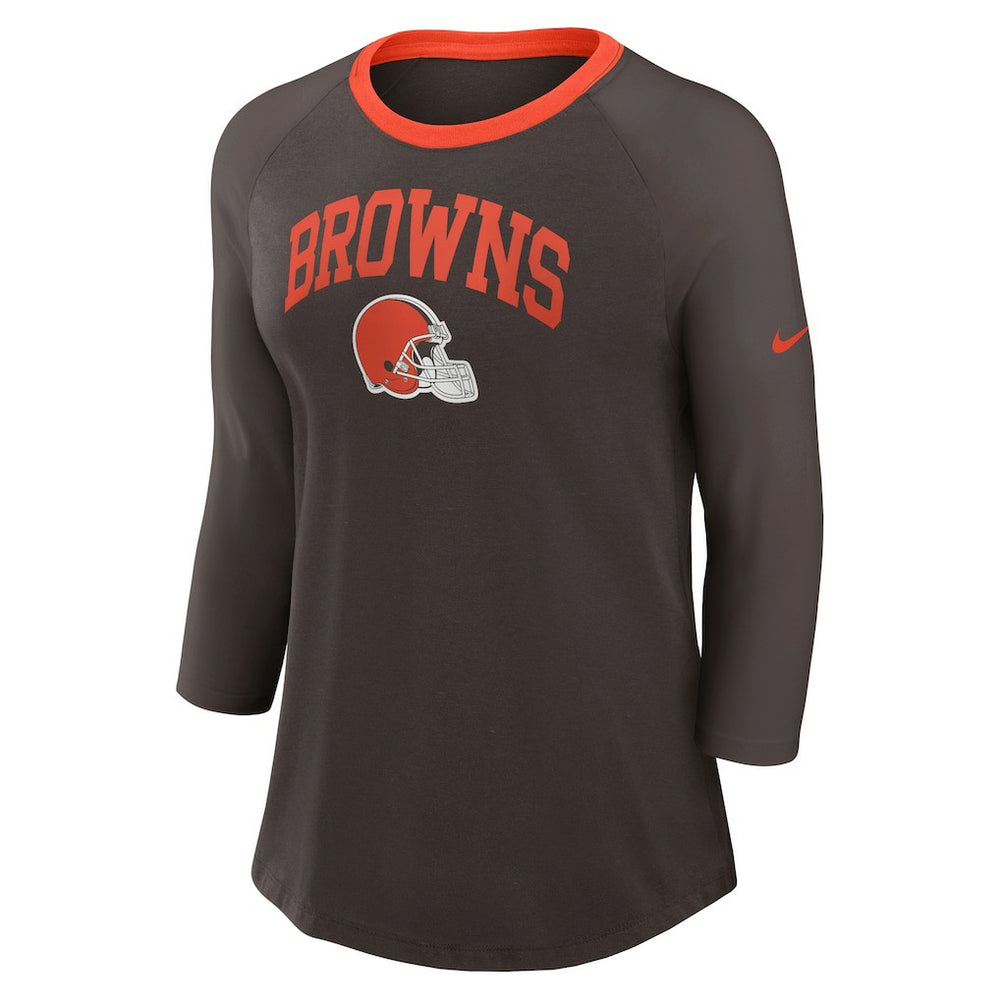 NFL Cleveland Browns Women's 3/4 Sleeve Raglan Fashion Top