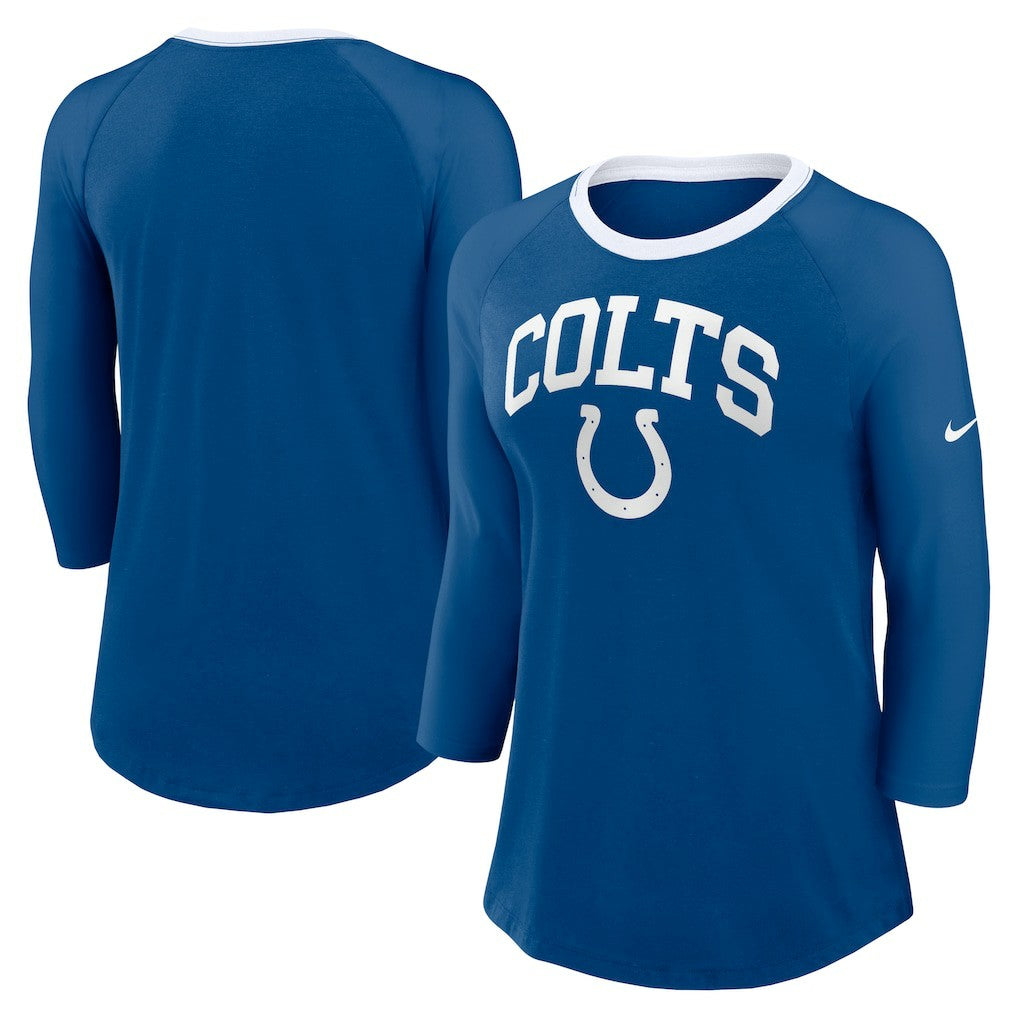 NFL Indianapolis Colts Women's 3/4 Sleeve Raglan Fashion Top