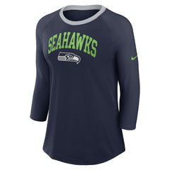 NFL Seattle Seahawks Women's 3/4 Sleeve Raglan Fashion Top