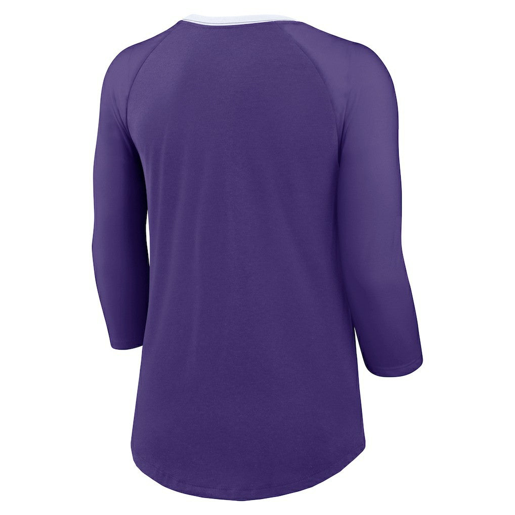 NFL Minnesota Vikings Women's 3/4 Sleeve Raglan Fashion Top