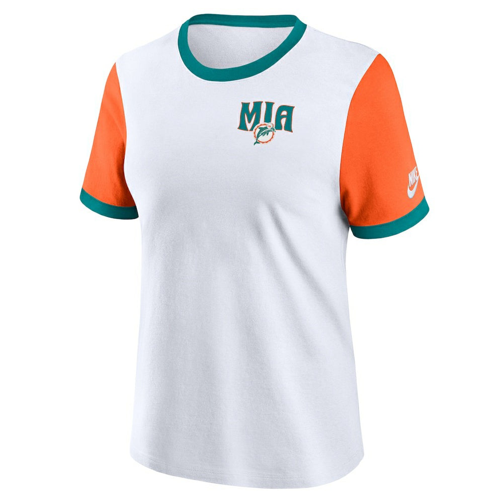 NFL Miami Dolphins Women's Rewind Ringer T-Shirt