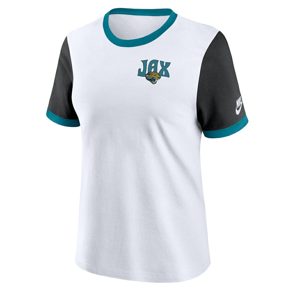 NFL Jacksonville Jaguars Women's Rewind Ringer T-Shirt