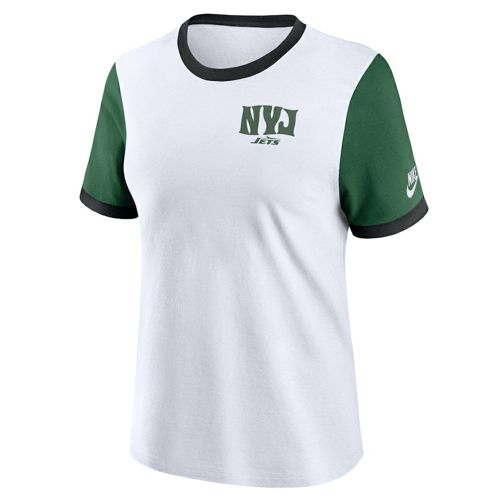 NFL New York Jets Women's Rewind Ringer T-Shirt