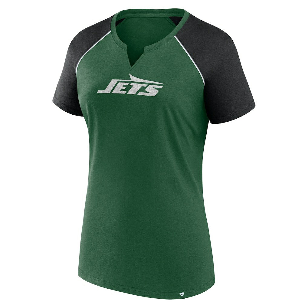 NFL New York Jets Women's Glittered Primary Raglan T-Shirt
