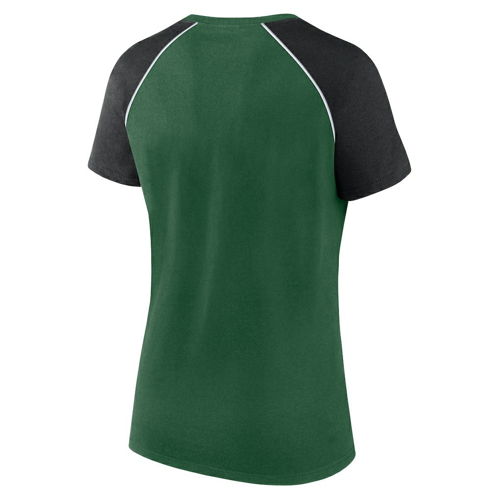 NFL New York Jets Women's Glittered Primary Raglan T-Shirt