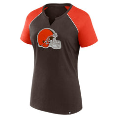 NFL Cleveland Browns Women's Glittered Primary Raglan T-Shirt