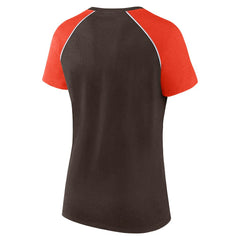 NFL Cleveland Browns Women's Glittered Primary Raglan T-Shirt