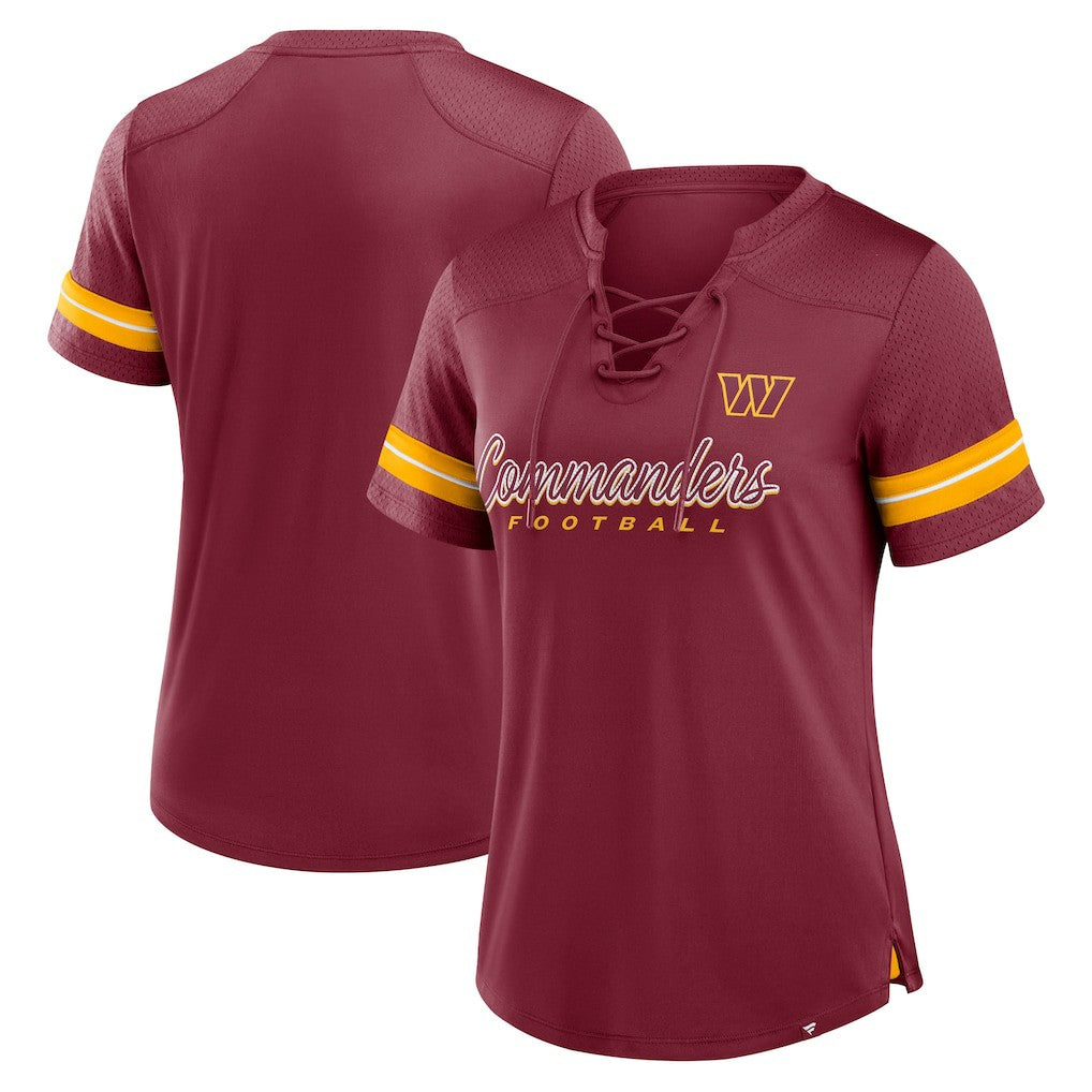 NFL Washington Commanders Women's Play Script Lace-Up T-Shirt