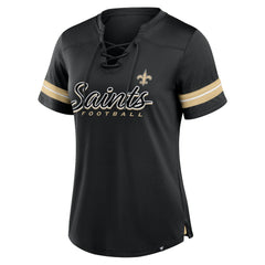 NFL New Orleans Saints Women's Play Script Lace-Up T-Shirt