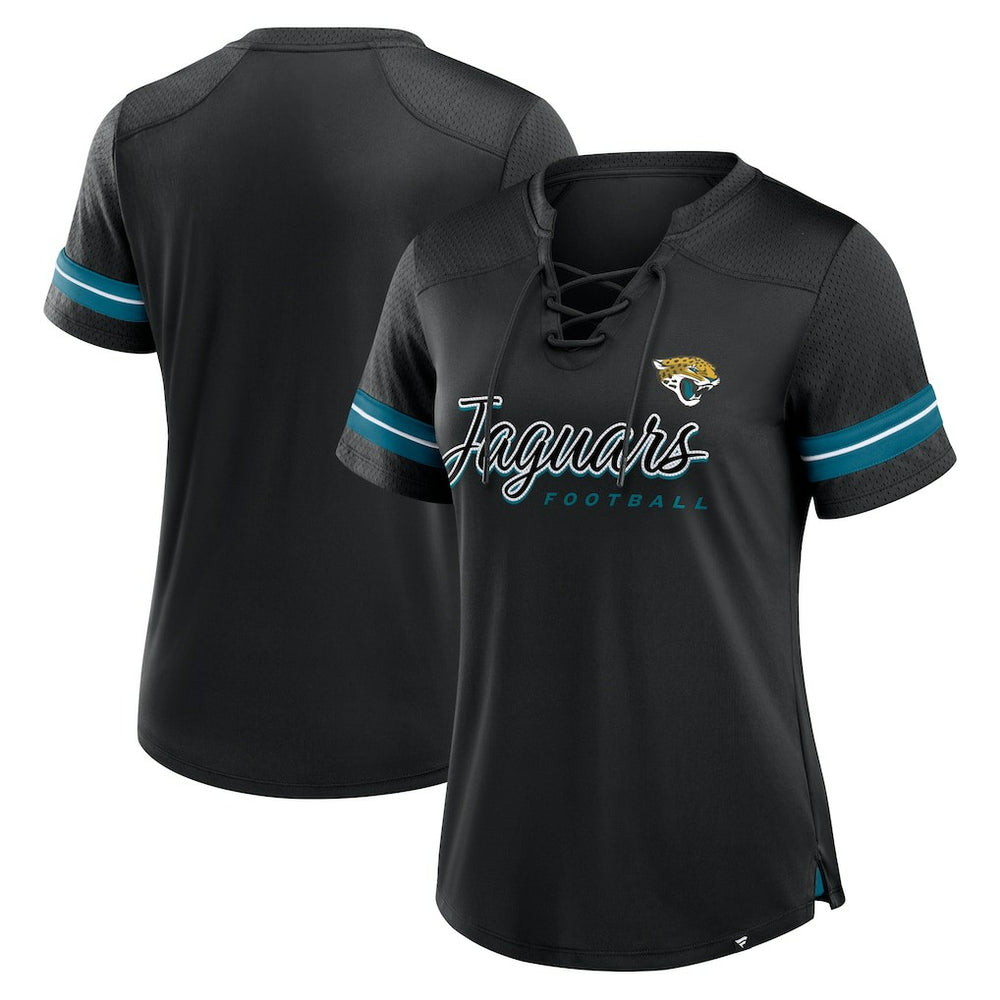 NFL Jacksonville Jaguars Women's Play Script Lace-Up T-Shirt