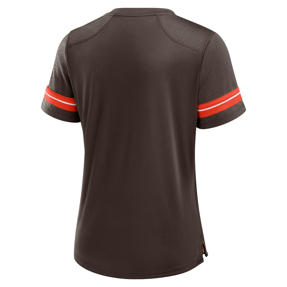 NFL Cleveland Browns Women's Play Script Lace-Up T-Shirt