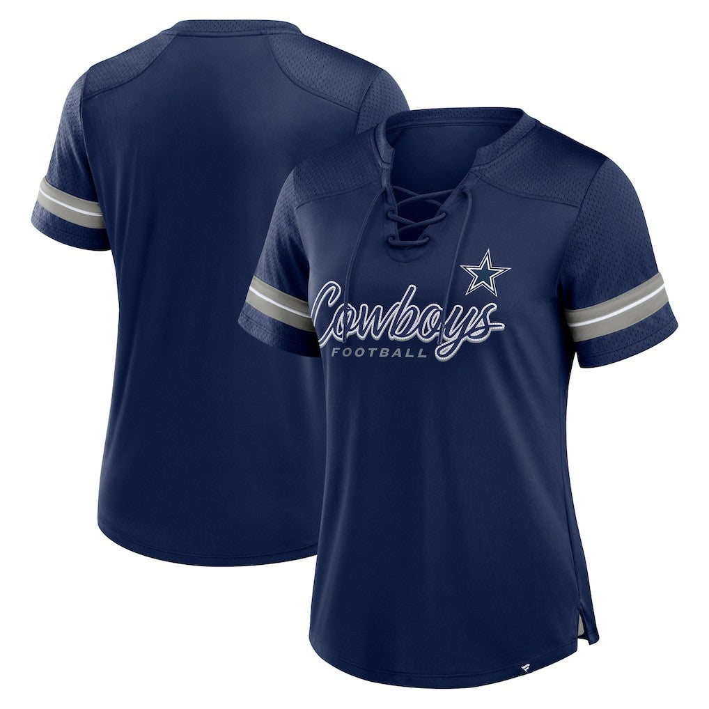 NFL Dallas Cowboys Women's Play Script Lace-Up T-Shirt