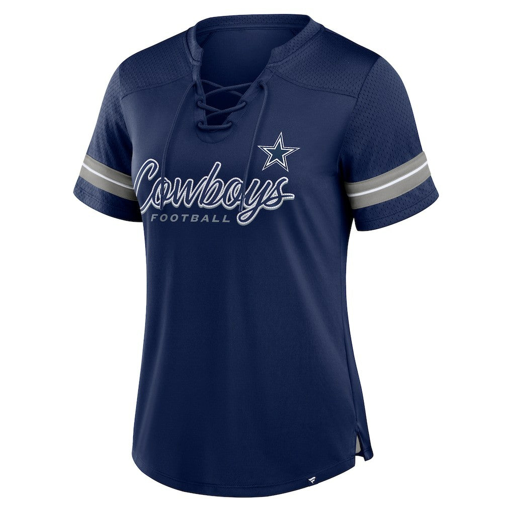 NFL Dallas Cowboys Women's Play Script Lace-Up T-Shirt