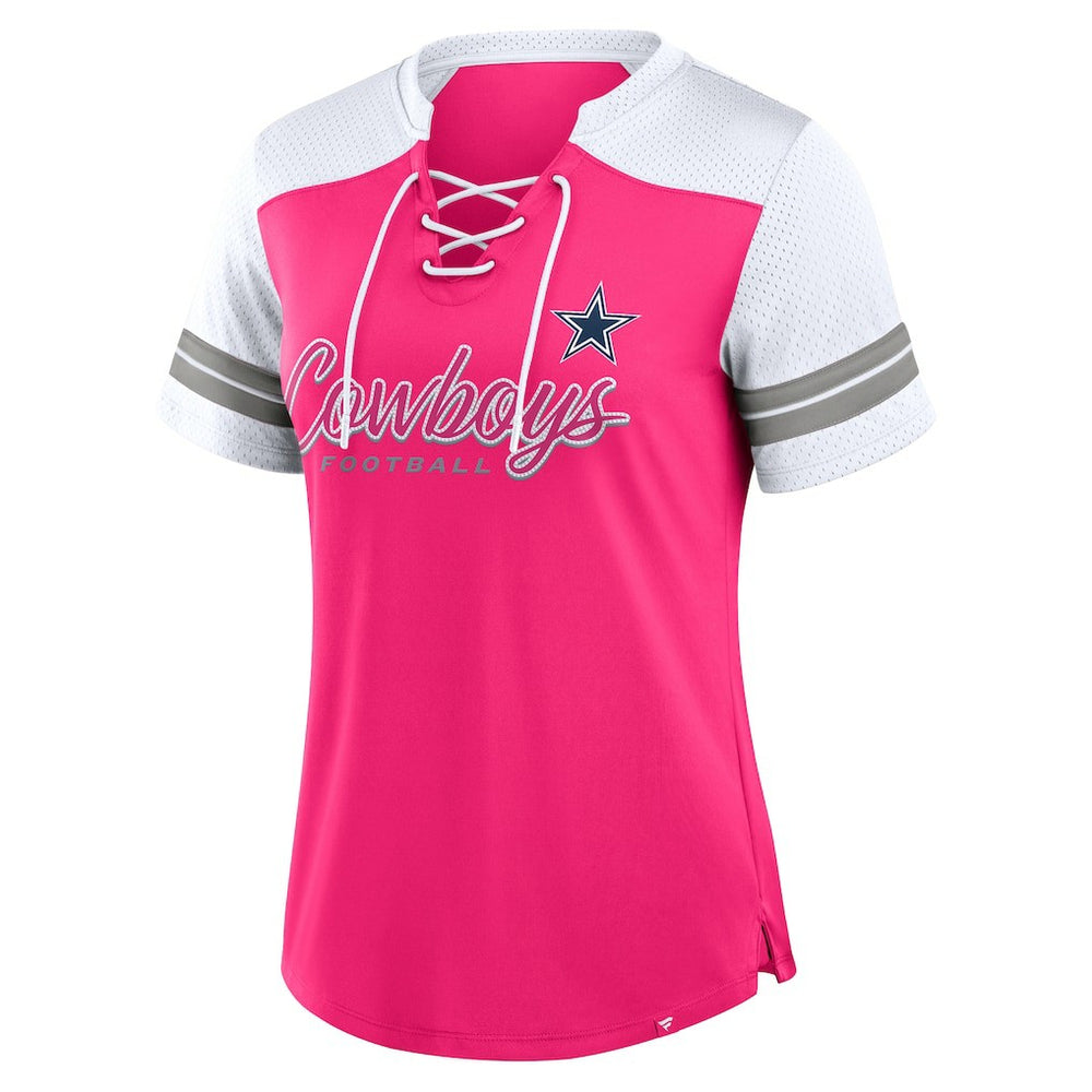 NFL Dallas Cowboys Women's Play Script Lace-Up T-Shirt