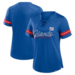 NFL New York Giants Women's Play Script Lace-Up T-Shirt