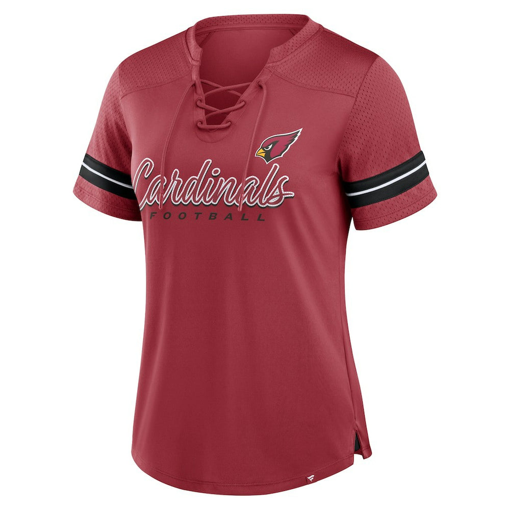 NFL Arizona Cardinals Women's Play Script Lace-Up T-Shirt