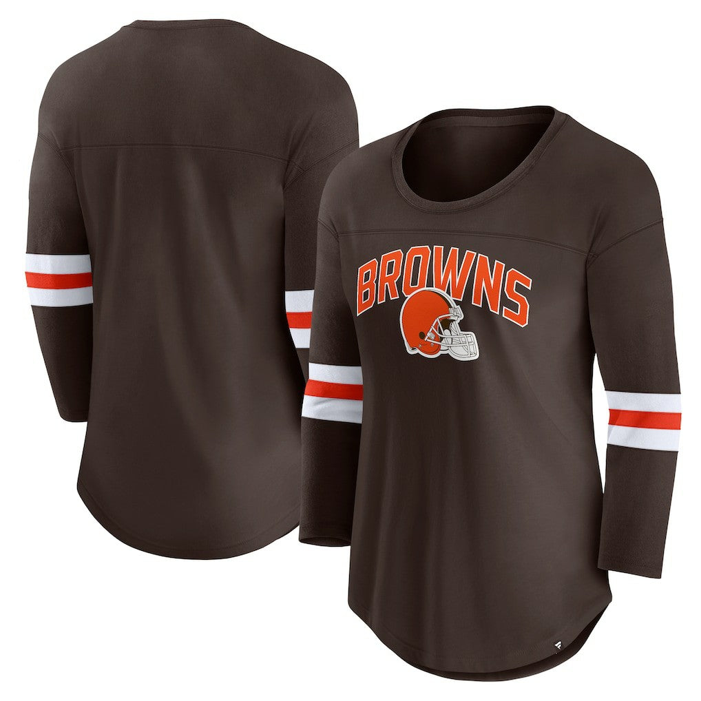 NFL Cleveland Browns Women's First Team Arch Logo 3/4 Sleeve T-Shirt