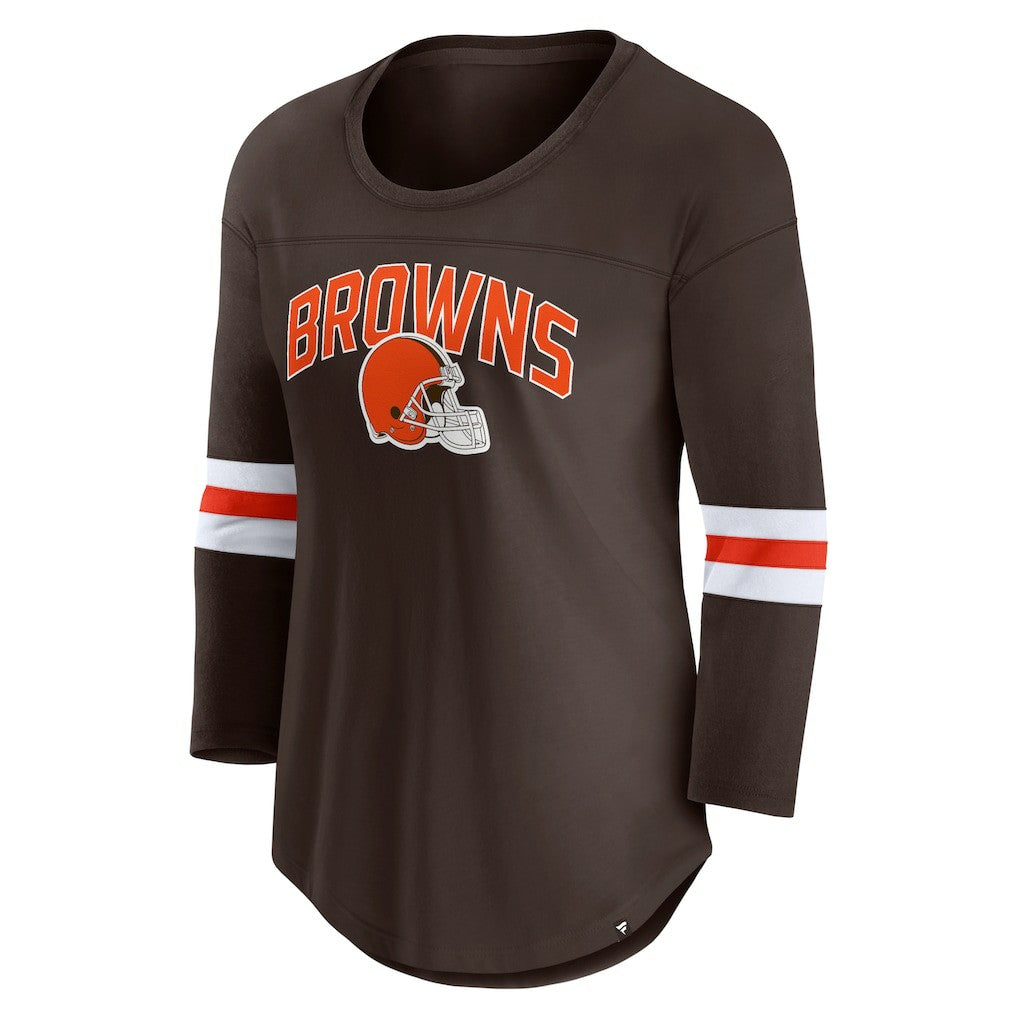 NFL Cleveland Browns Women's First Team Arch Logo 3/4 Sleeve T-Shirt
