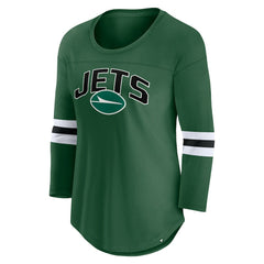 NFL New York Jets Women's First Team Arch Logo 3/4 Sleeve T-Shirt