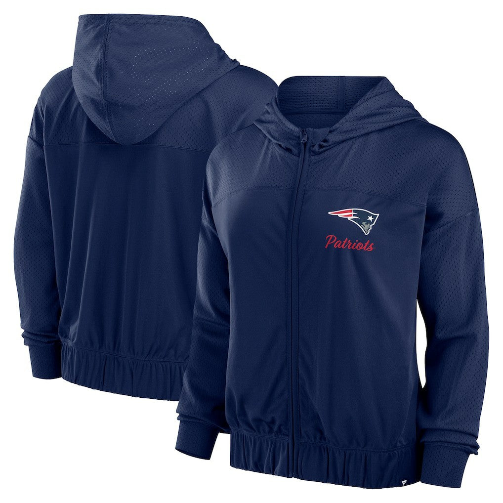 NFL New England Patriots Women's Script Lock Full-Zip Hoodie