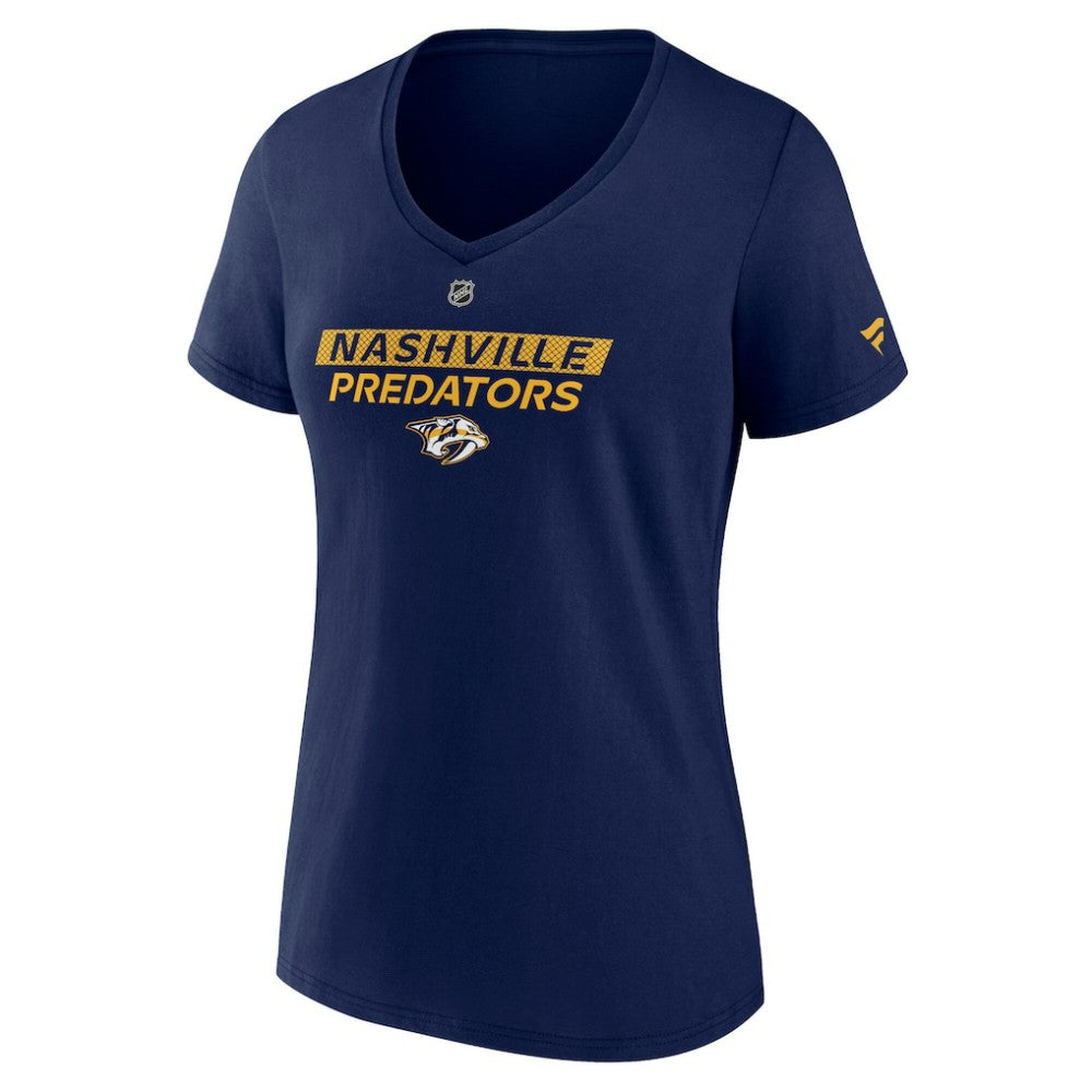 Nashville Predators Fanatics Women's Authentic Pro Core Primary V-Neck T-Shirt