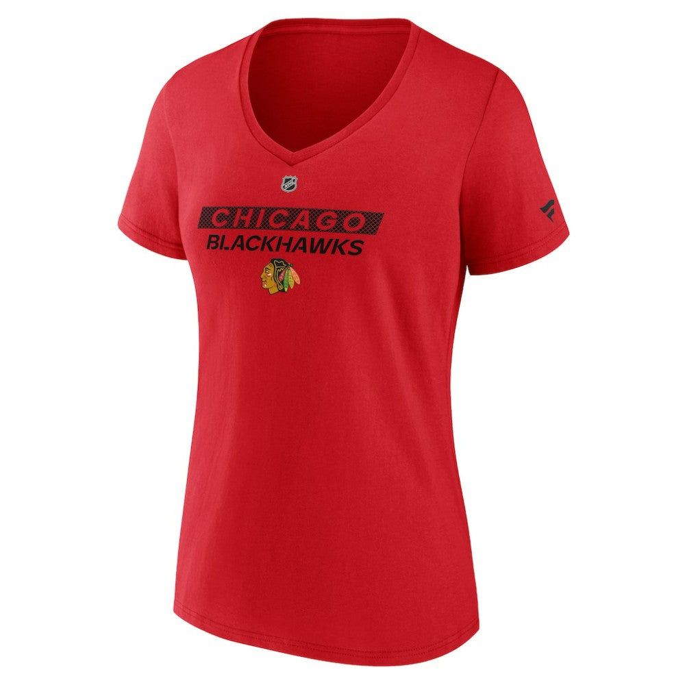 Chicago Blackhawks Fanatics Women's Authentic Pro Core Primary V-Neck T-Shirt