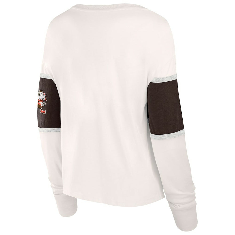 NFL Cleveland Browns Women's Antique Block Long Sleeve T-Shirt