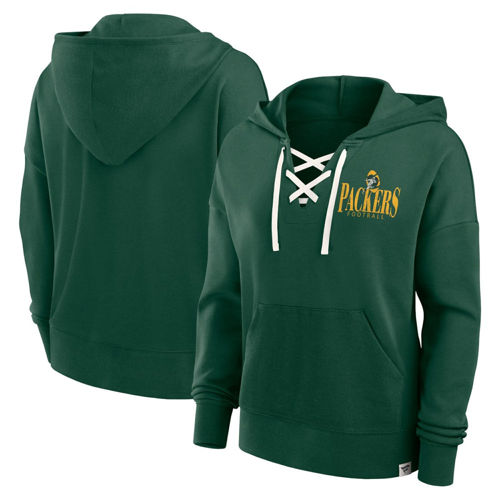 NFL Green Bay Packers Women's Blitz Left Lace-Up Pullover Hoodie