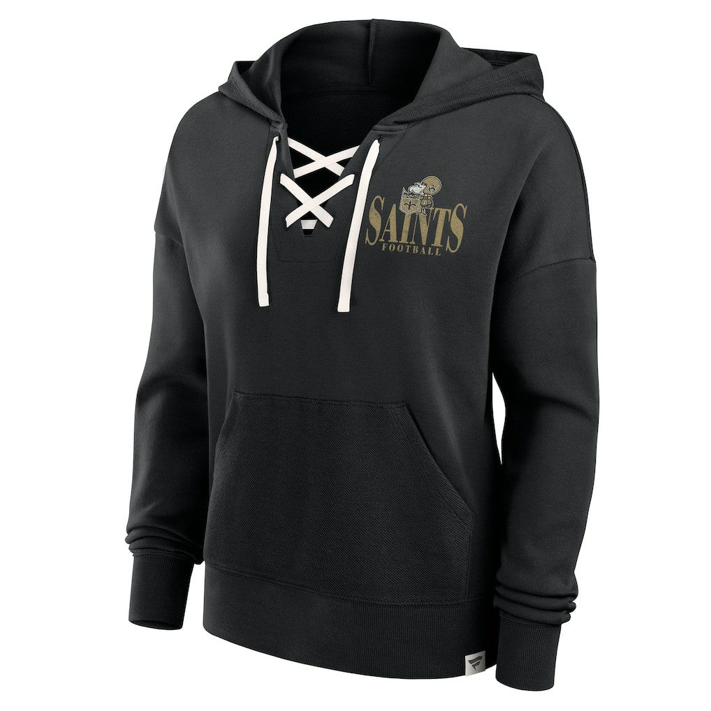 NFL New Orleans Saints Women's Blitz Left Lace-Up Pullover Hoodie
