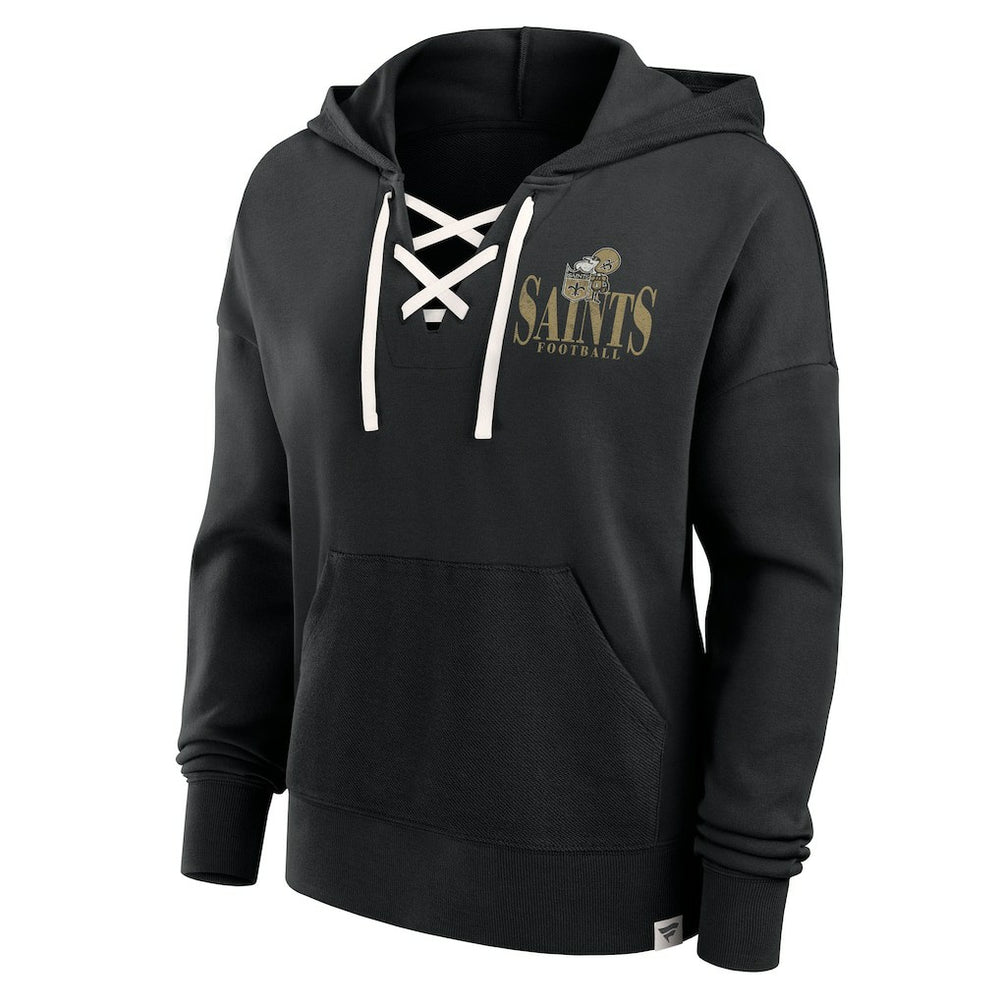 NFL New Orleans Saints Women's Blitz Left Lace-Up Pullover Hoodie