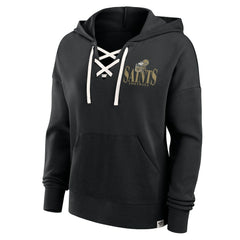 NFL New Orleans Saints Women's Blitz Left Lace-Up Pullover Hoodie