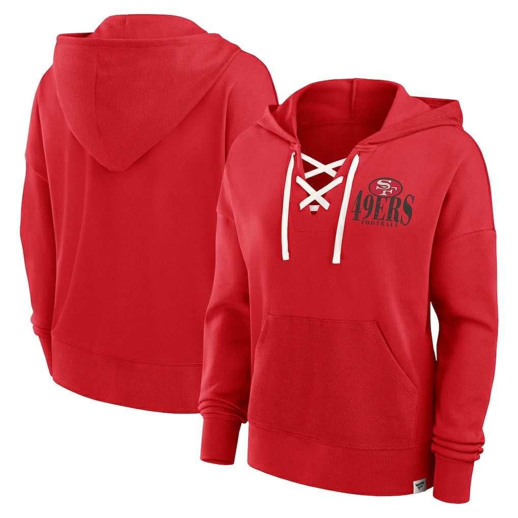 NFL San Francisco 49ers Women's Blitz Left Lace-Up Pullover Hoodie