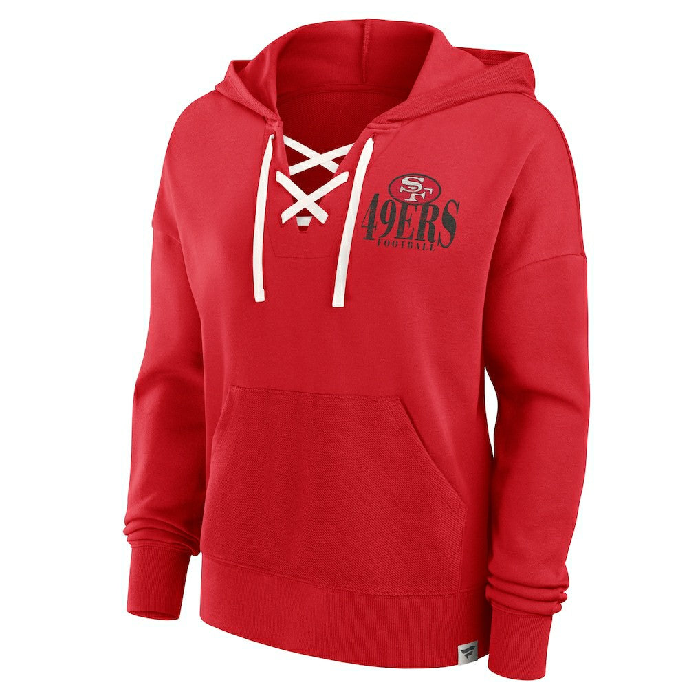 NFL San Francisco 49ers Women's Blitz Left Lace-Up Pullover Hoodie