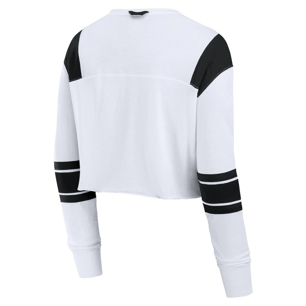 NFL Cincinnati Bengals Women's Stretch Cropped Fashion Long Sleeve T-Shirt