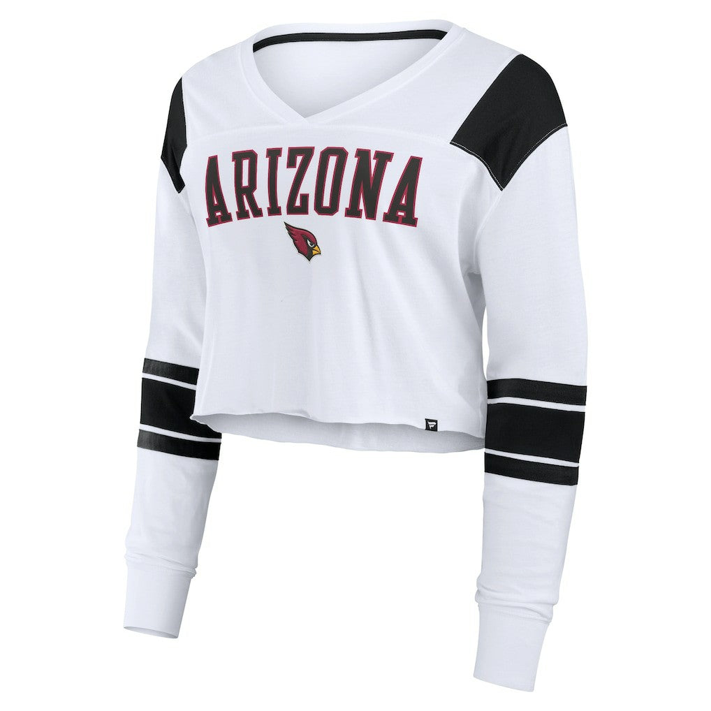 NFL Arizona Cardinals Women's Stretch Cropped Fashion Long Sleeve T-Shirt