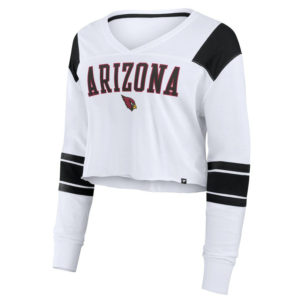 NFL Arizona Cardinals Women's Stretch Cropped Fashion Long Sleeve T-Shirt