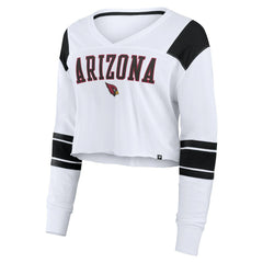 NFL Arizona Cardinals Women's Stretch Cropped Fashion Long Sleeve T-Shirt
