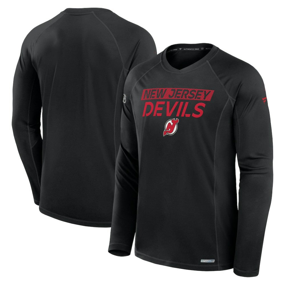 New Jersey Devils Fanatics Authentic Pro Rink Tech Long Sleeve T-Shirt