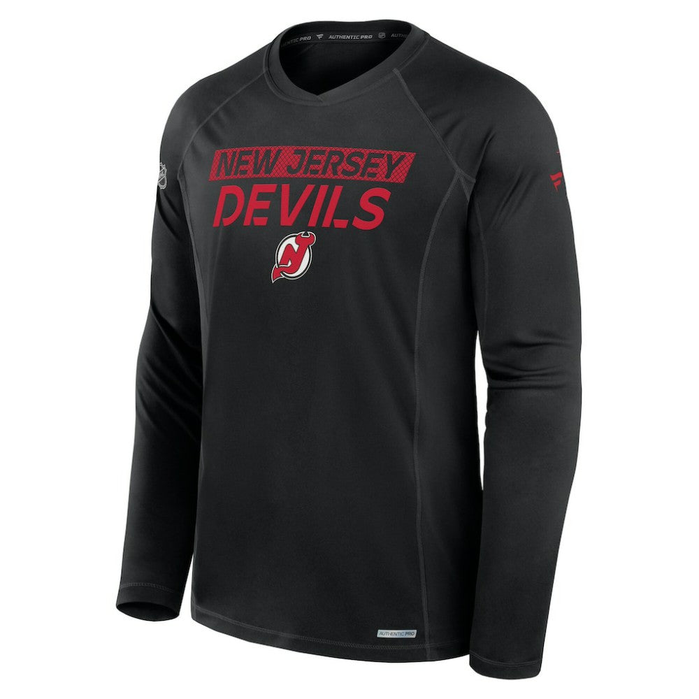 New Jersey Devils Fanatics Authentic Pro Rink Tech Long Sleeve T-Shirt