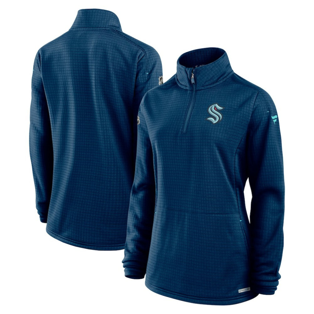 Seattle Kraken Fanatics Women's Authentic Pro Rink Lightweight Quarter-Zip Pullover Sweatshirt