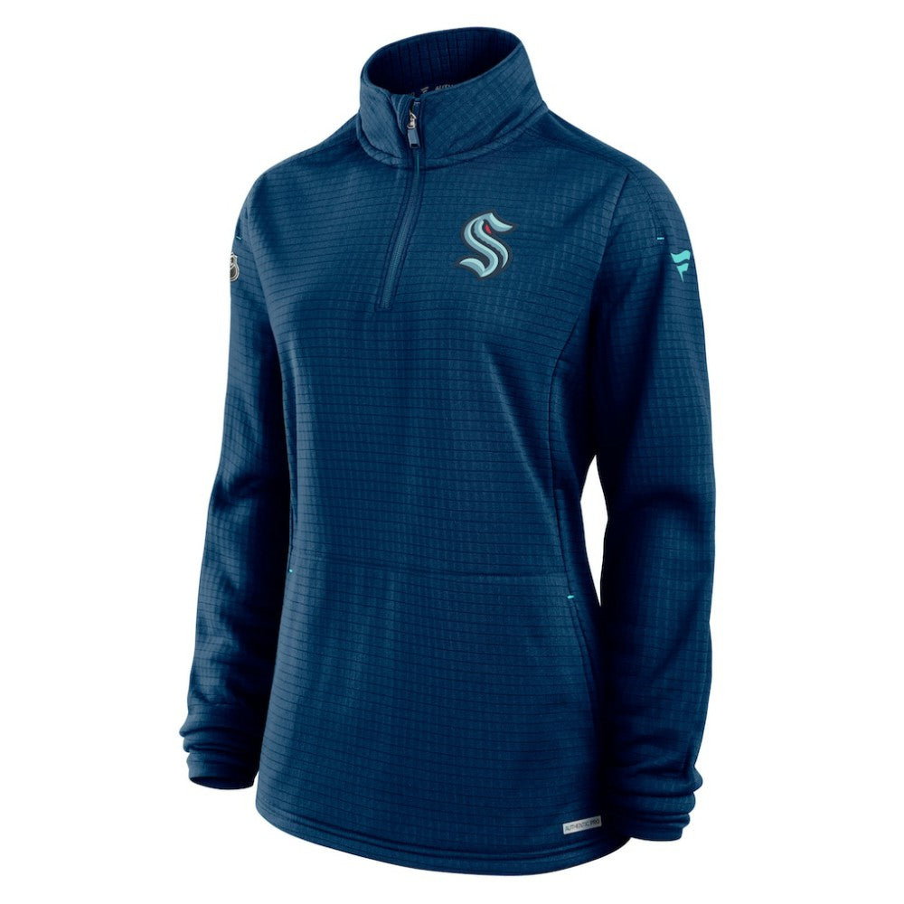 Seattle Kraken Fanatics Women's Authentic Pro Rink Lightweight Quarter-Zip Pullover Sweatshirt