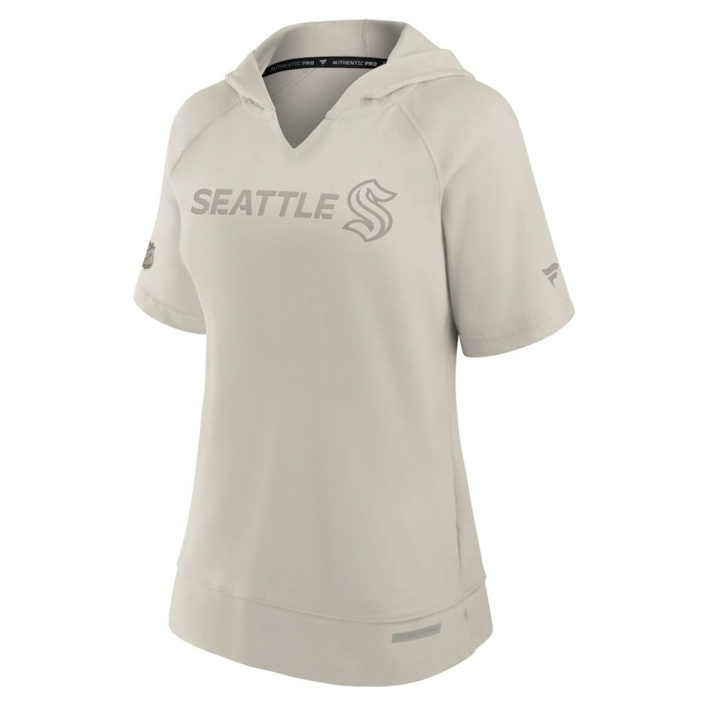 Seattle Kraken Fanatics Women's Authentic Pro Road Short Sleeve V-Neck Pullover Hoodie
