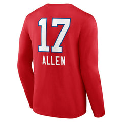 NFL Buffalo Bills Josh Allen  Team Wordmark Player Name & Number Long Sleeve T-Shirt